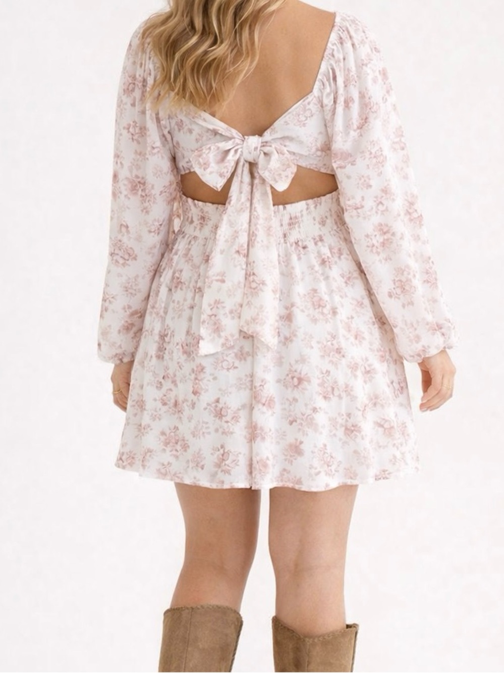 NEW Altar’d State Brown and White Floral Mini Dress Size Medium NWT